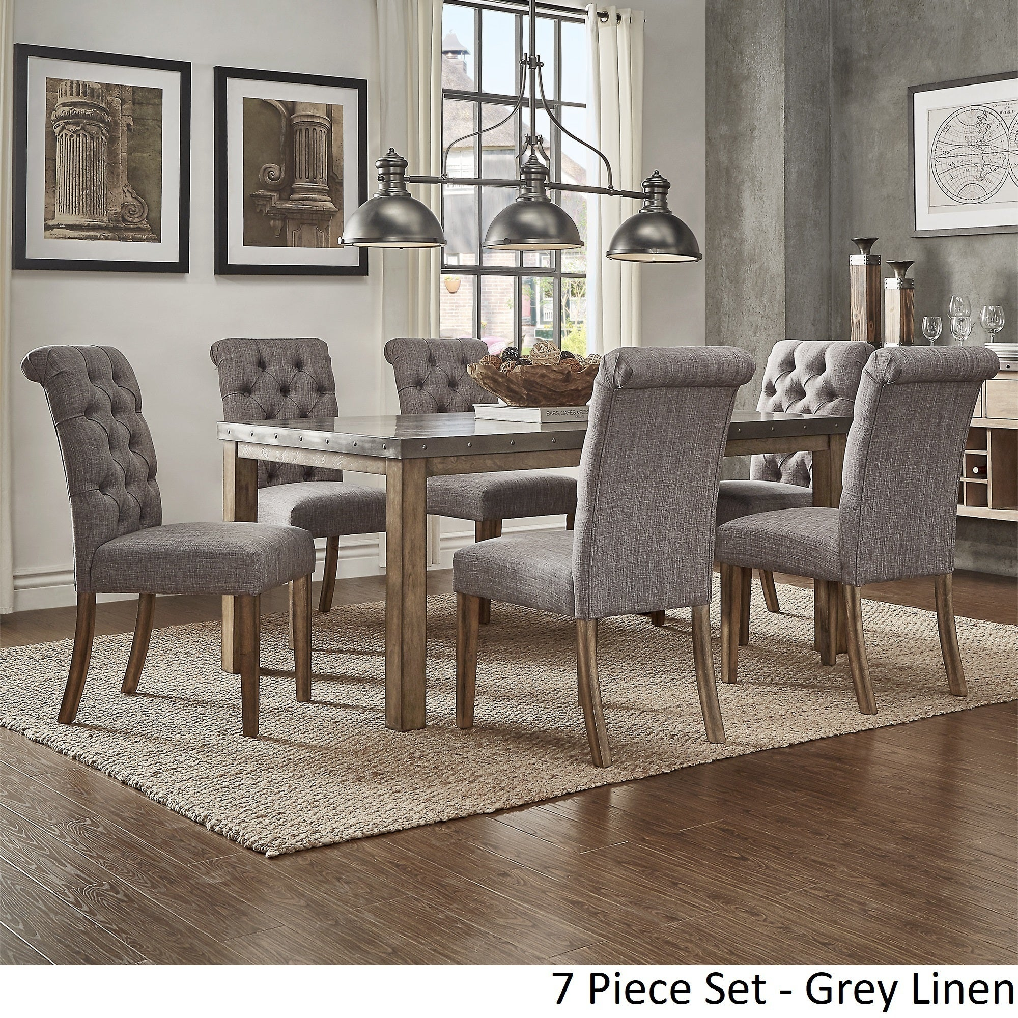 Cassidy Stainless Steel Top Rectangle Dining Table Set Inspire Q Artisan intended for size 2000 X 2000