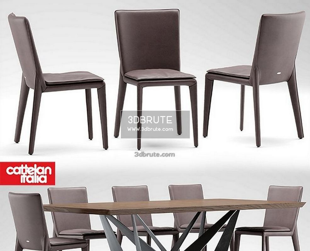 Cattelan Italia Vittoria 2011 Table Chair 3dbrute 3dmodel intended for sizing 985 X 800