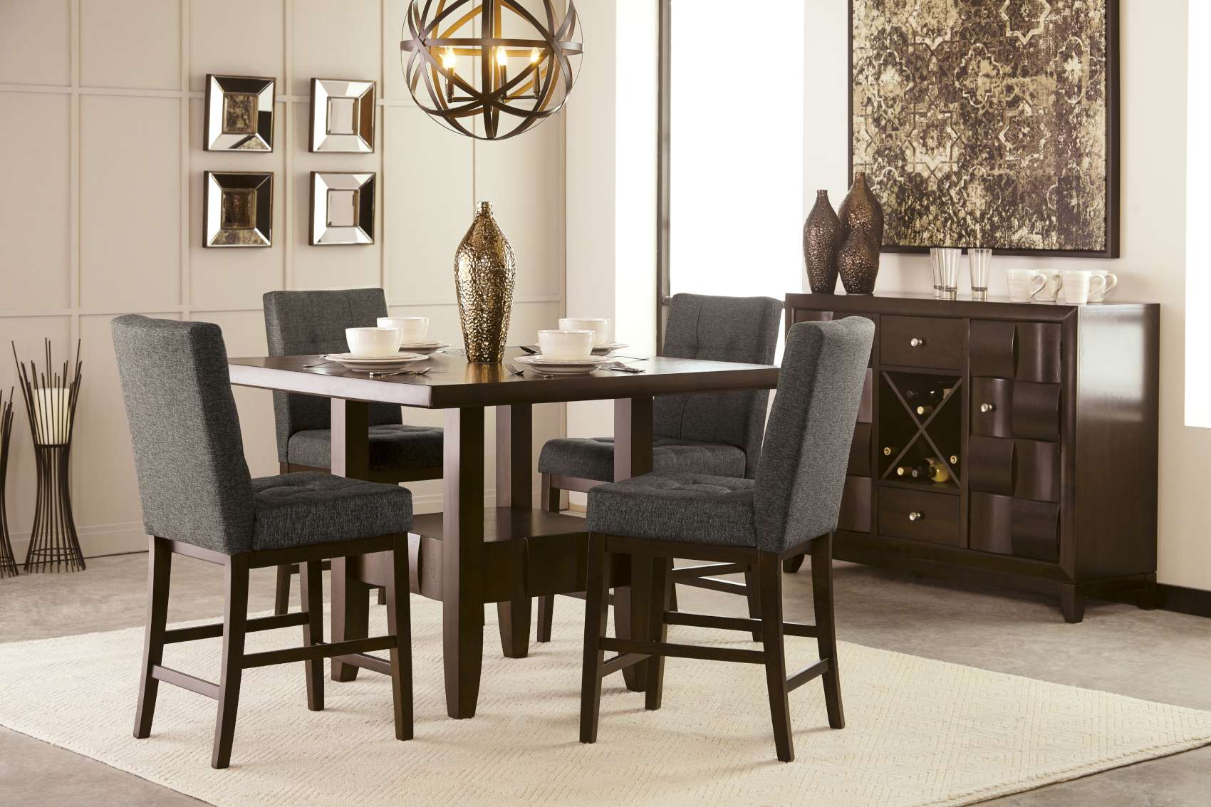 Chanella Dark Brown Dining Collectiond582 inside proportions 1700 X 1133