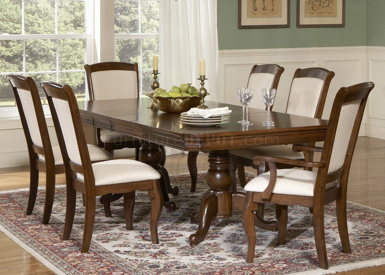 Cherry Dining Room Table Top Dual Pedestal