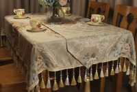 Classic Beige Table Cloth Jacquard Floral Formal Vintage in dimensions 1000 X 1000