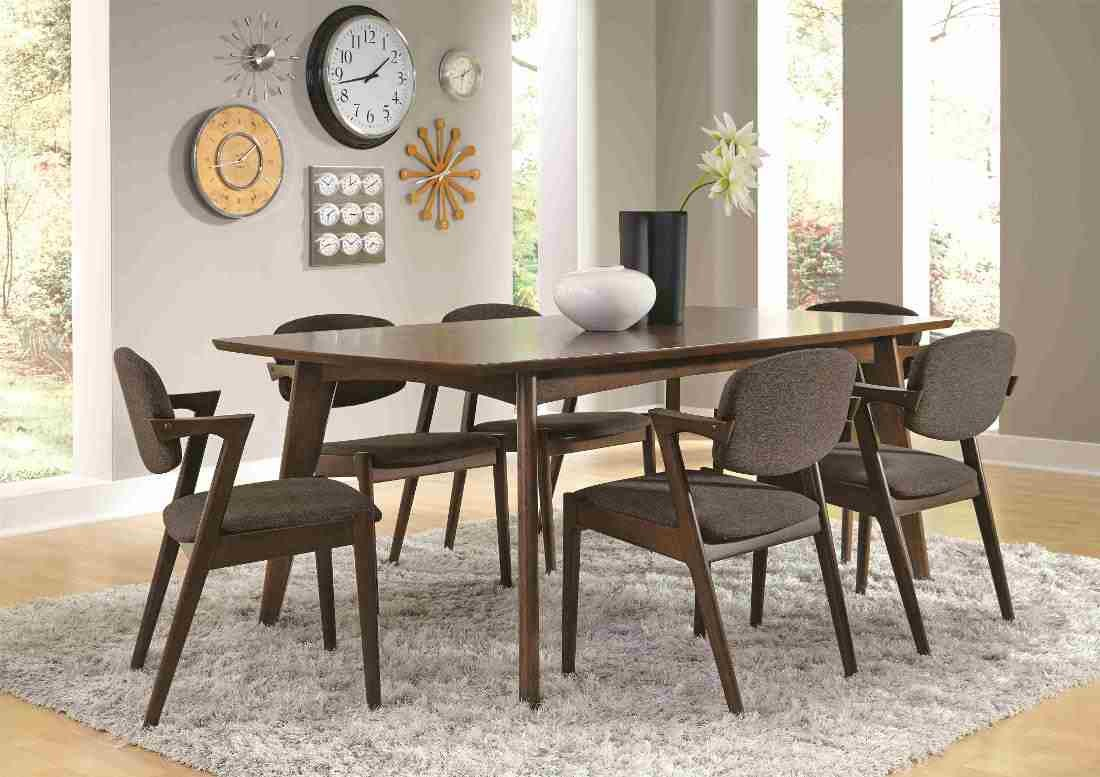 Coaster Malone Mid Century Modern Casual Dining Room Set In Dark Walnut for sizing 1100 X 777