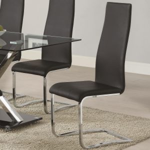 Coaster Modern Dining 100515blk Black Faux Leather Dining with proportions 2328 X 2328