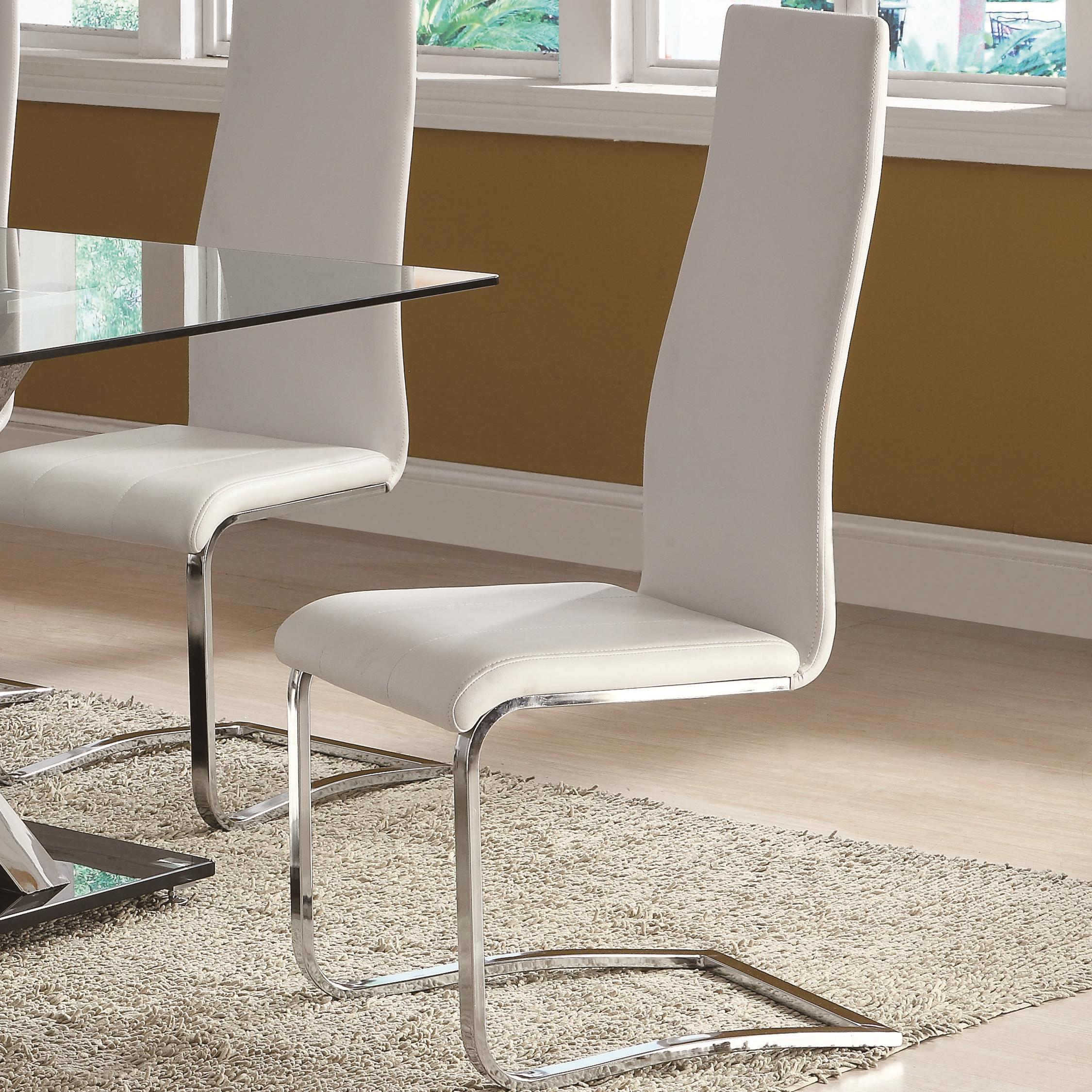 Coaster Modern Dining White Faux Leather Dining Chair With with regard to proportions 2250 X 2250