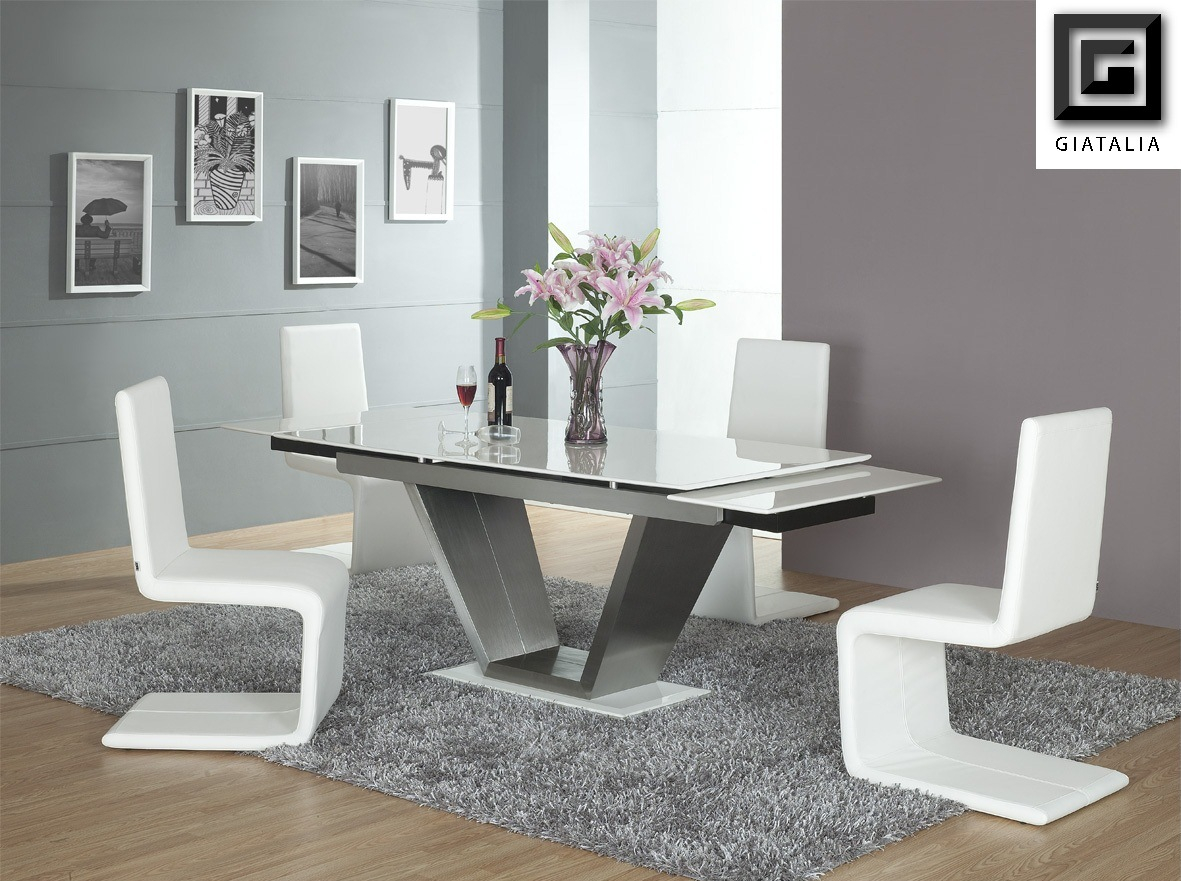 Contemporary White Dining Room Furniture Dining Chairs regarding dimensions 1181 X 881
