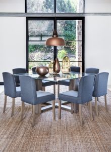 Cooper Glass Dining Table Samuel Quilted Fabric Dining with regard to dimensions 788 X 1076