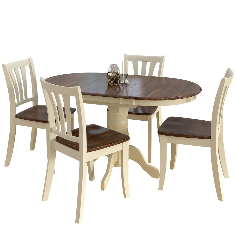 Corliving Dining Table Set Brown Cream Solid Wood Dining regarding size 1000 X 1000