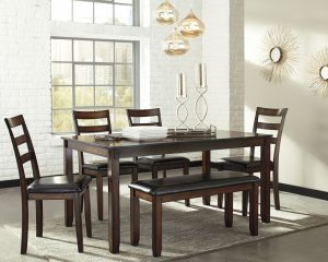 Coviar Coviar Dining Room Table And Chairs With Bench Set Of 6 in measurements 1000 X 800