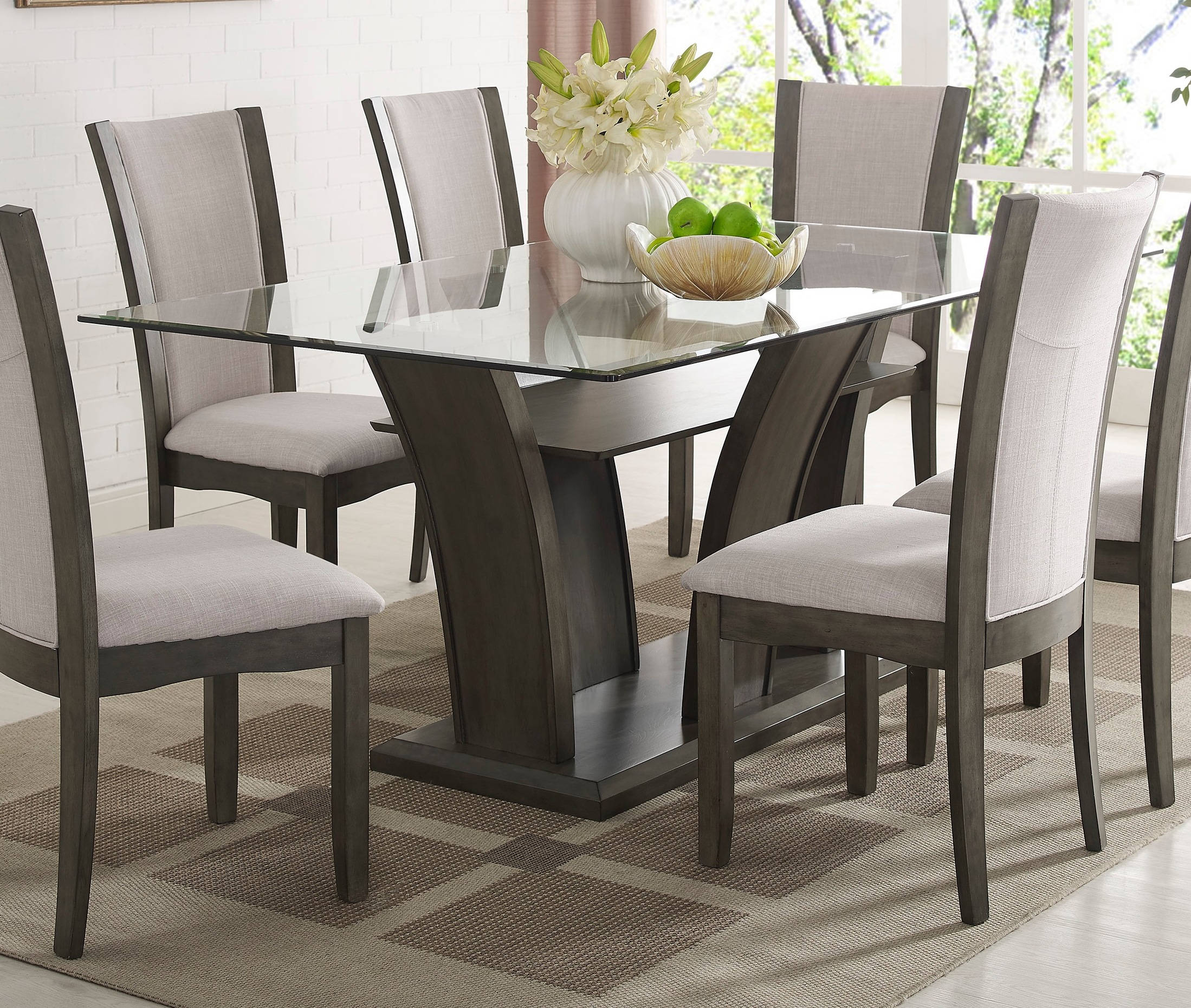 Crown Mark Camelia Grey Rectangle Dining Table The Classy Home for sizing 2198 X 1861