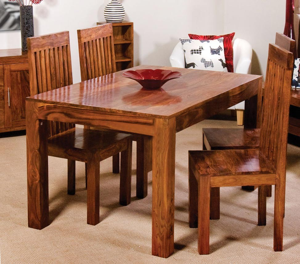 Cuba Sheesham 4 Seater Dining Set intended for sizing 974 X 859