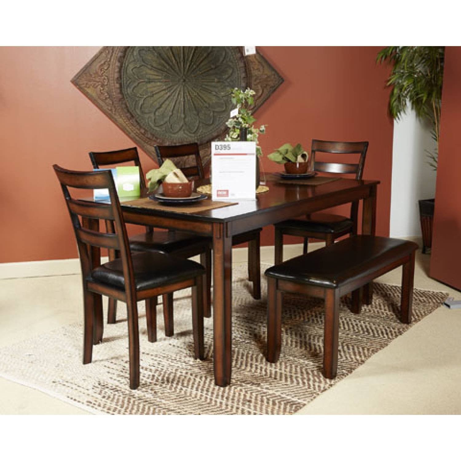 D385 Coviar Dining Room Table Set 6cn in proportions 1500 X 1500