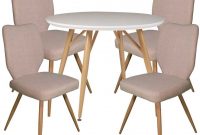 Dansk Round Dining Table 4 Bella Ivory Dining Chairs in size 963 X 867