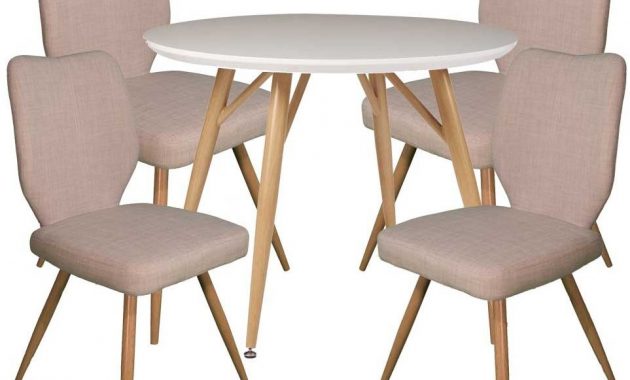 Dansk Round Dining Table 4 Bella Ivory Dining Chairs in size 963 X 867