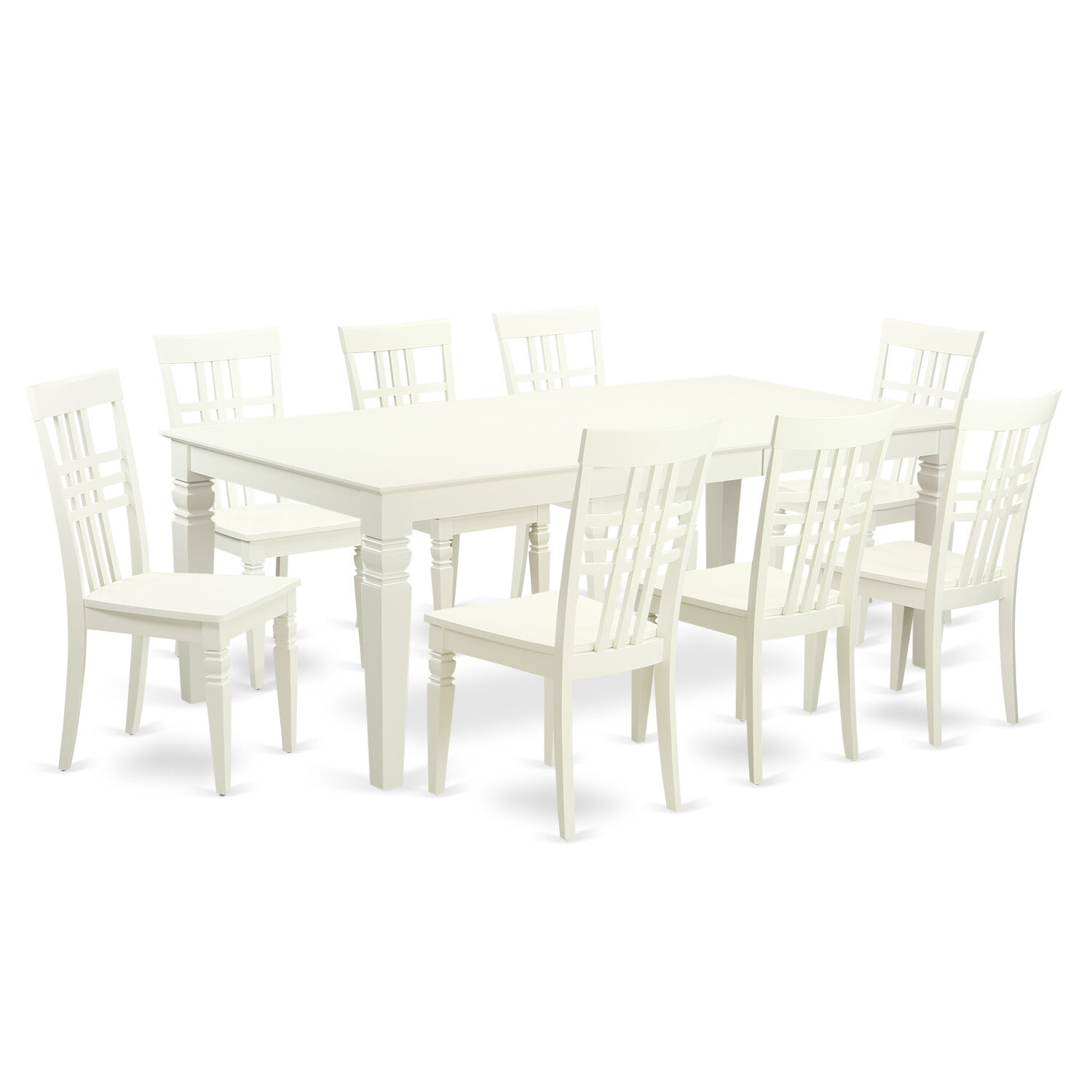 Dar Home Co Beesley 9 Piece Linen White Wood Dining Set intended for dimensions 1500 X 1500