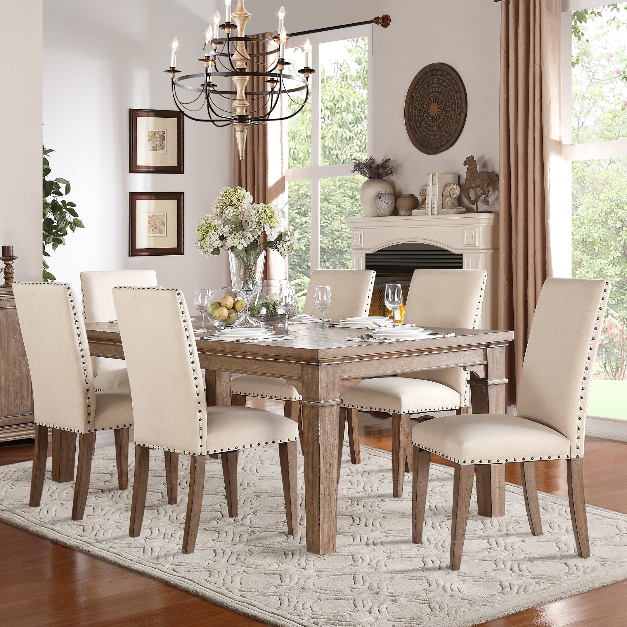 Dar Home Co Wilmington 7 Piece Dining Set Reviews Wayfair for size 2146 X 2146