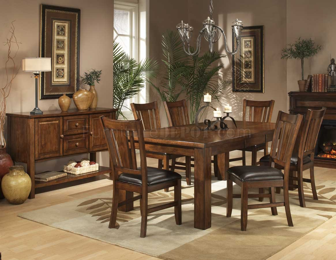 Dark Oak Finish Casual Dining Table Woptional Chairs intended for size 1165 X 900