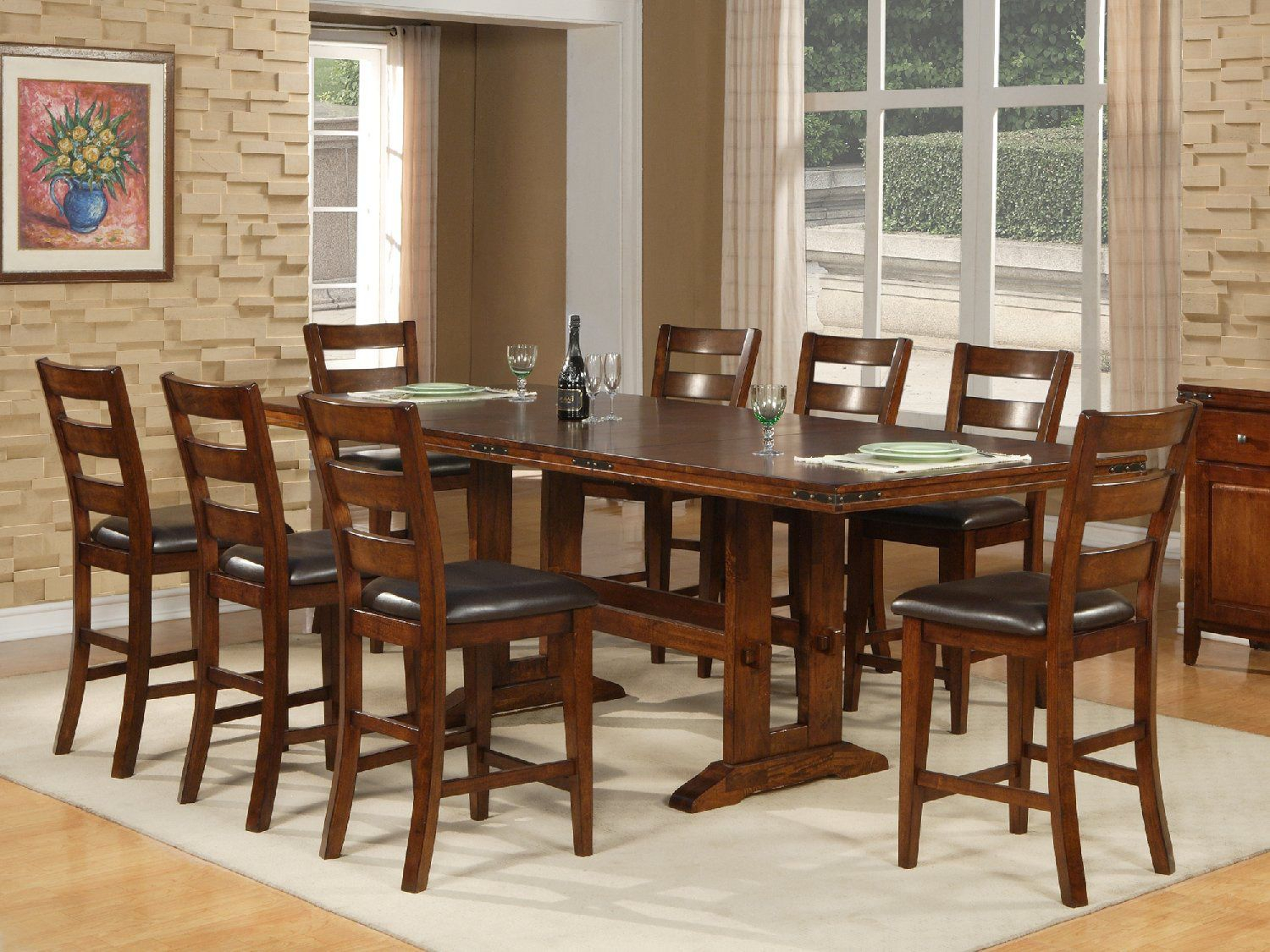 Deluca Gathering Table And 4 Counter Stools Furniture within size 1500 X 1125