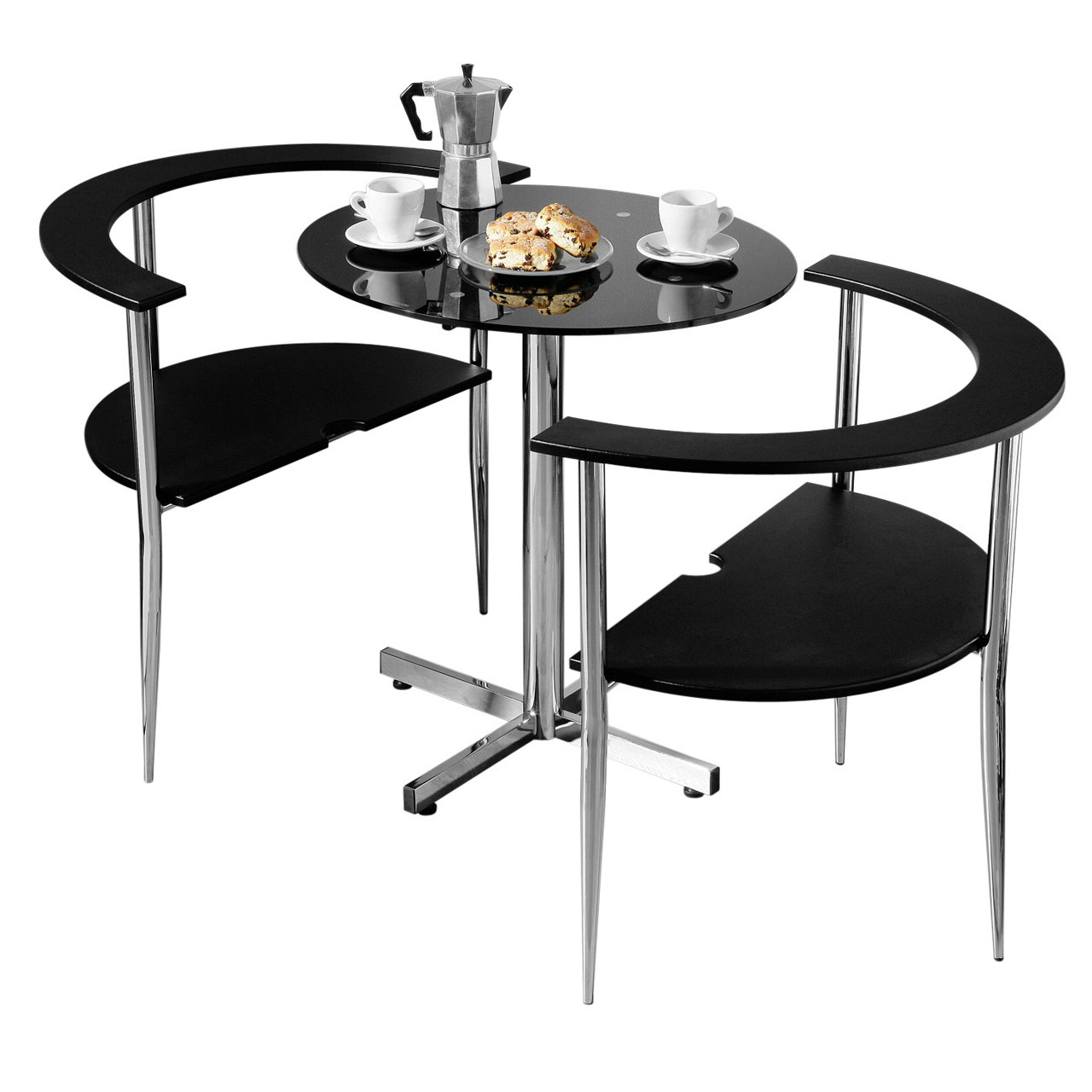 Details About 3pc Round Love Dining Set Black Tempered Glass Table Top 2 Chairs Home Furniture pertaining to sizing 1280 X 1280