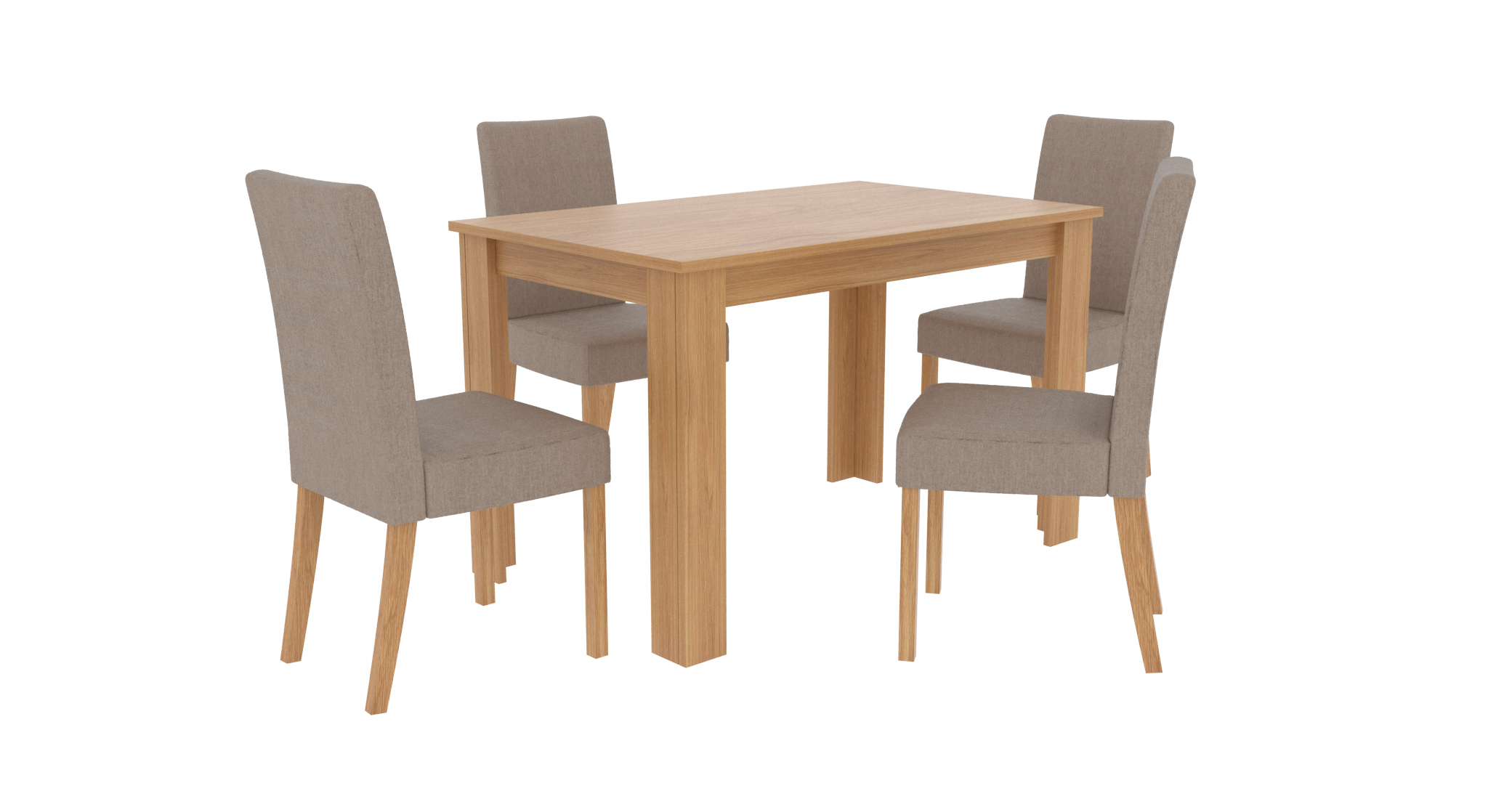 Details About Atlanta 4 Seater Modern Dining Table Oak Effect with regard to dimensions 2048 X 1118