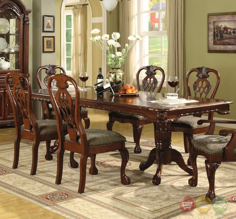 Details About Brussels Formal Dining Room 7 Piece Furniture Set Traditional Dark Cherry Wood with regard to sizing 1024 X 950