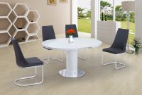 Details About Round White Glass High Gloss Dining Table And 4 Grey Chairs Set in size 1400 X 933