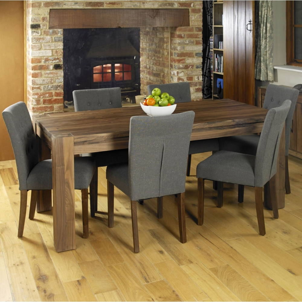 Details About Shiro Walnut Dark Wood Modern Furniture Large Dining Table And Six Chairs Set intended for measurements 1000 X 1000