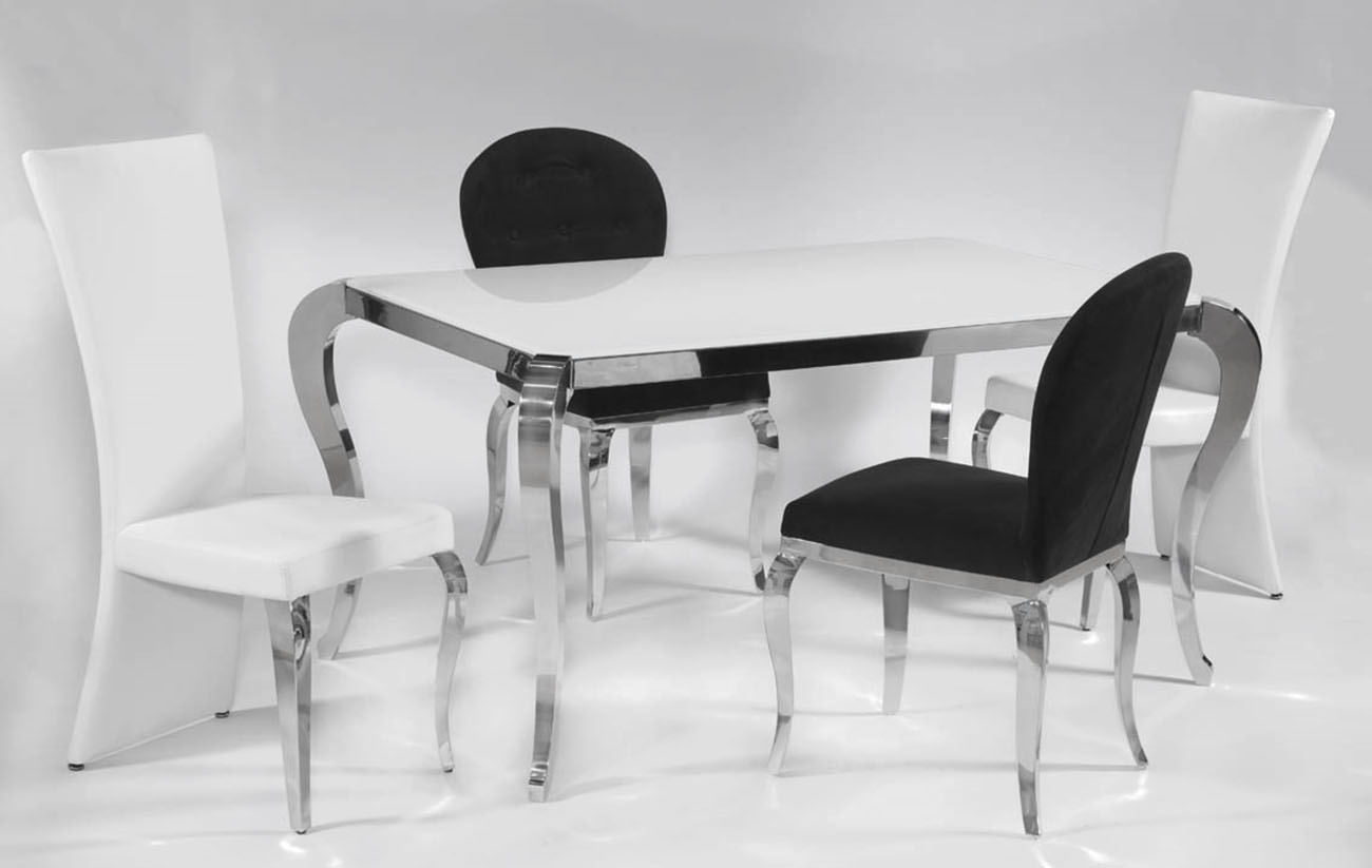White Dining Room Chairs With Chrome Legs
