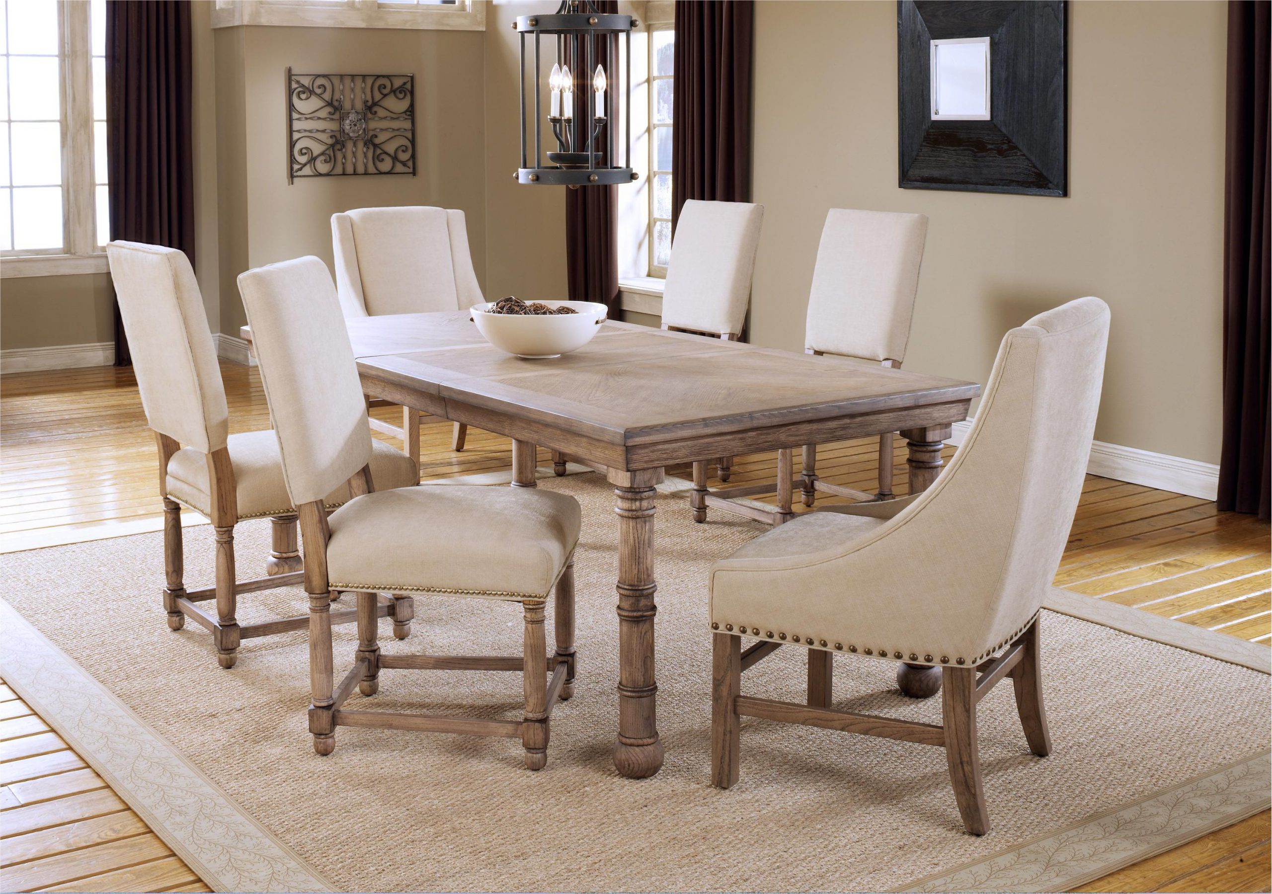 Dining Room Hartland 7 Piece Wood Dining Set In Ivory Plus with regard to proportions 3000 X 2108