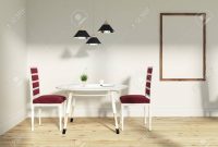 Dining Room Interior With Two Red Chairs Standing Near A White for proportions 1300 X 866