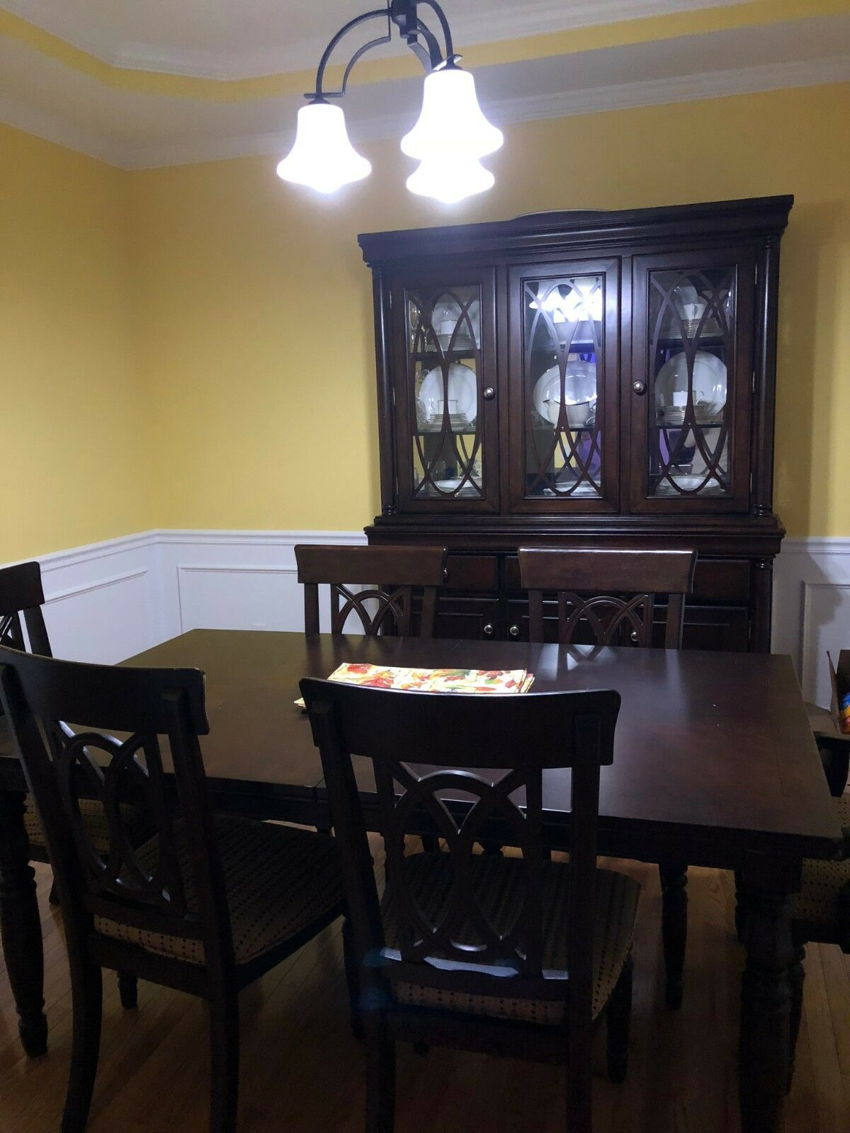 Dining Room Set Table Six Chairs And Hutch regarding proportions 1200 X 1600