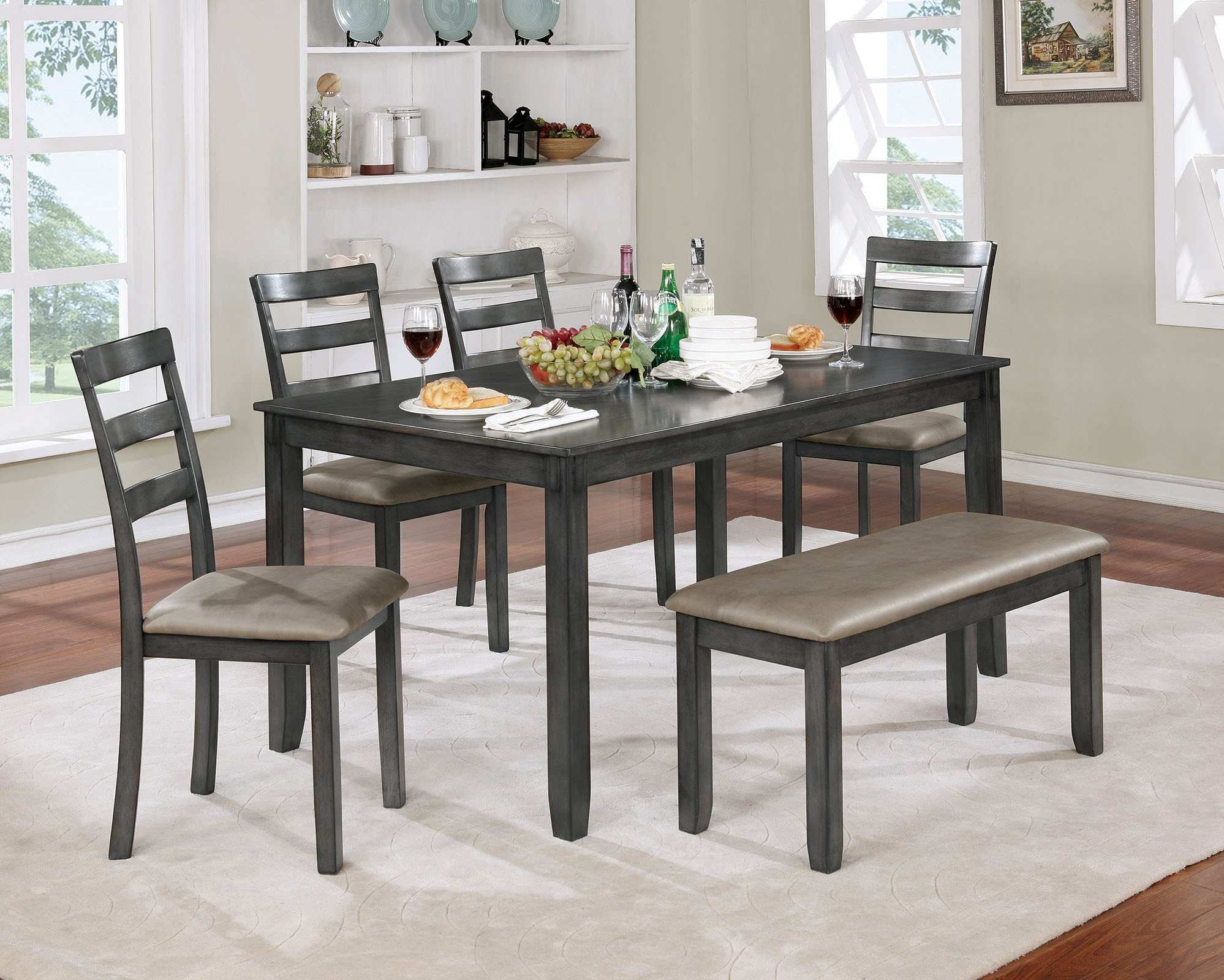 Dining Room Tables Jordans Elegant Gloria 6 Pc Dining Table throughout dimensions 1998 X 1600
