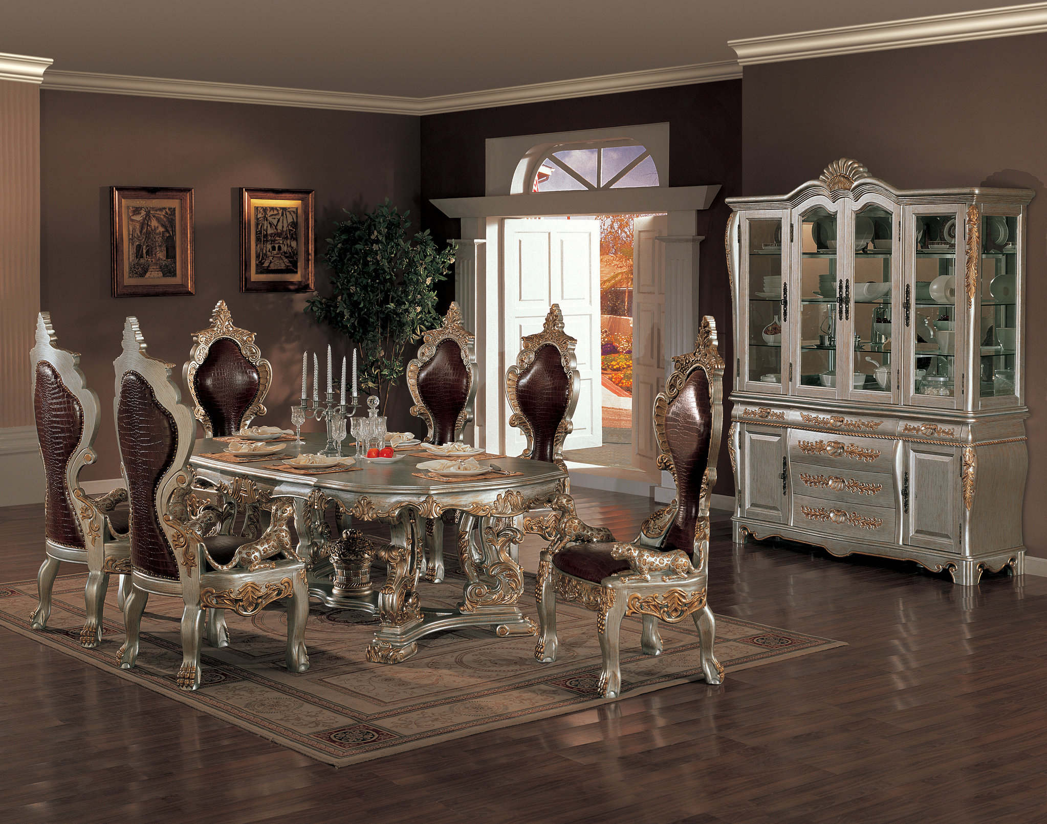 Dining Room With Buffet Table Elegant And Ornate Wood throughout dimensions 2046 X 1610
