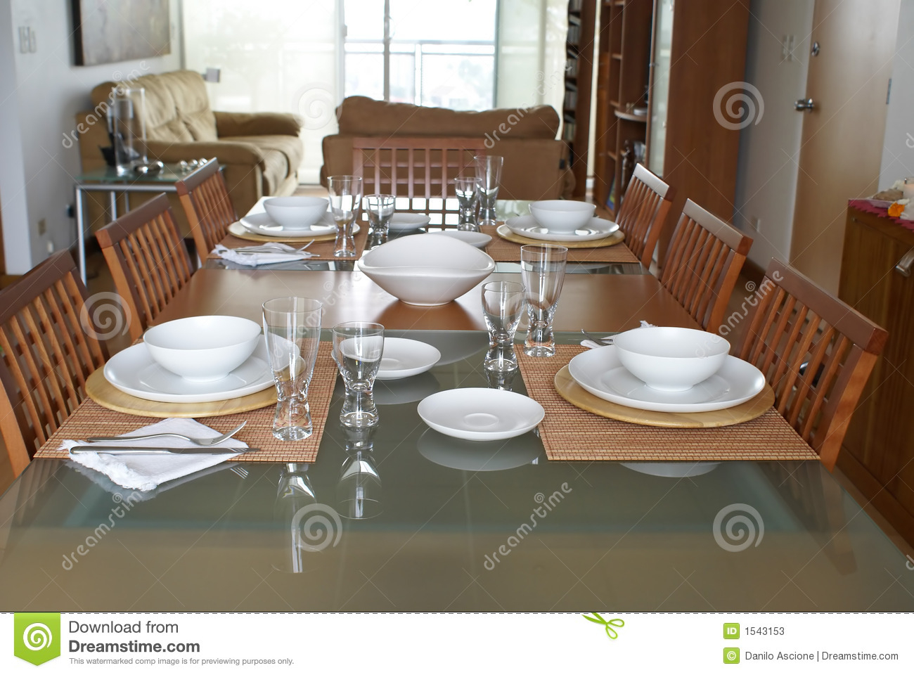 Dining Room With Table Setting Stock Image Image Of throughout measurements 1300 X 960