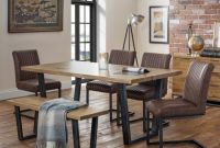 Dining Set Brooklyn Oak Dining Table 4 Brown Faux Leather Chairs And Dining Bench Bro105 with dimensions 1200 X 1200