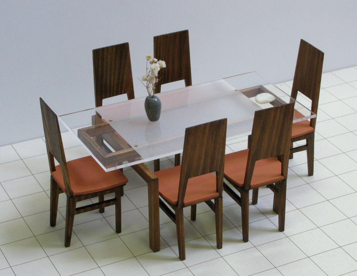 Dining Table And 6 Chairs Set 112 Scale Dollhouse throughout measurements 1500 X 1158