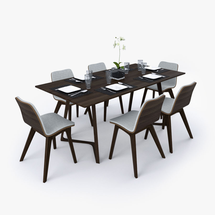 Dining Table Set 3d Model 39 Max C4d Obj Fbx 3ds pertaining to measurements 900 X 900