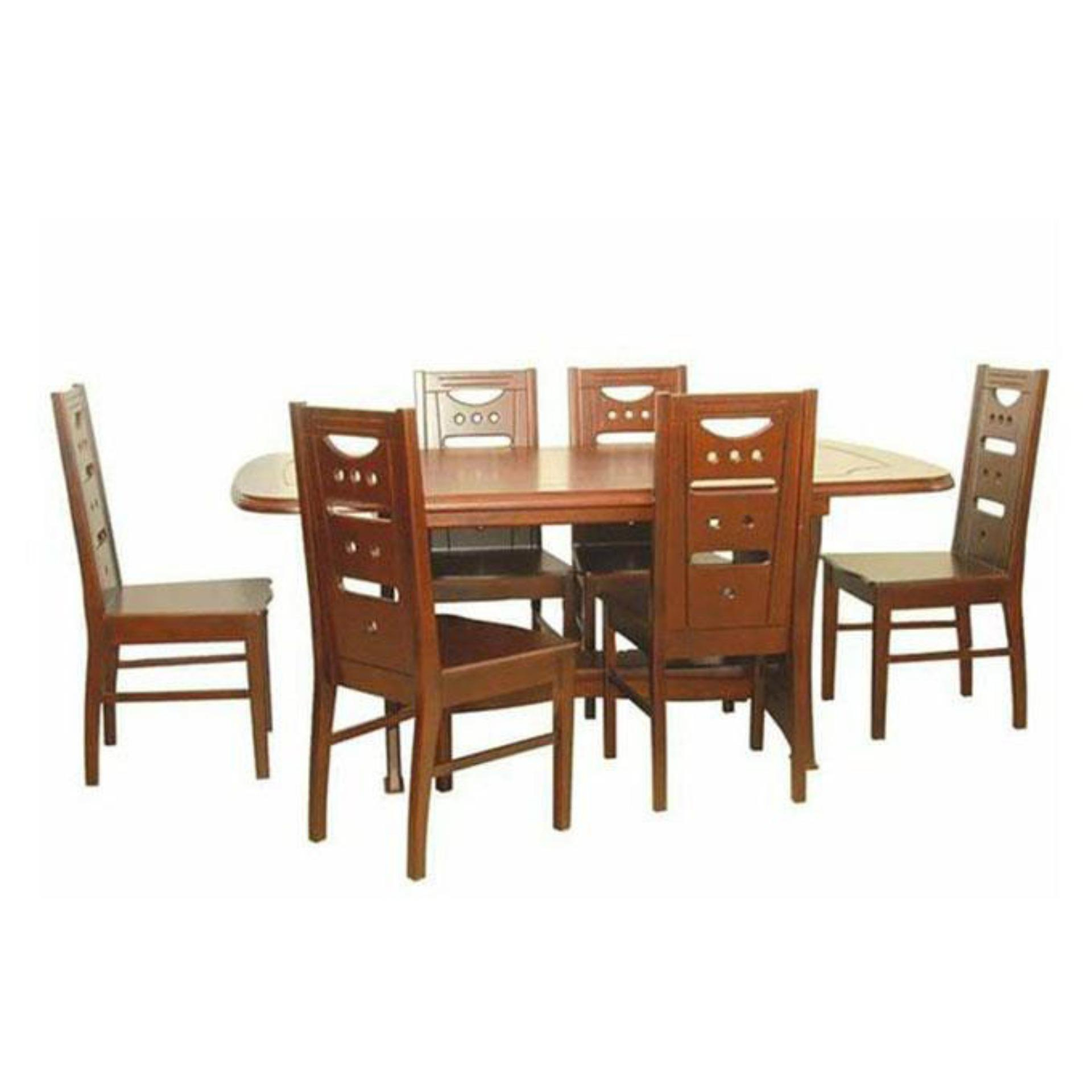 Dining Table With 6 Chair 56 X 34 Brown intended for dimensions 1920 X 1920