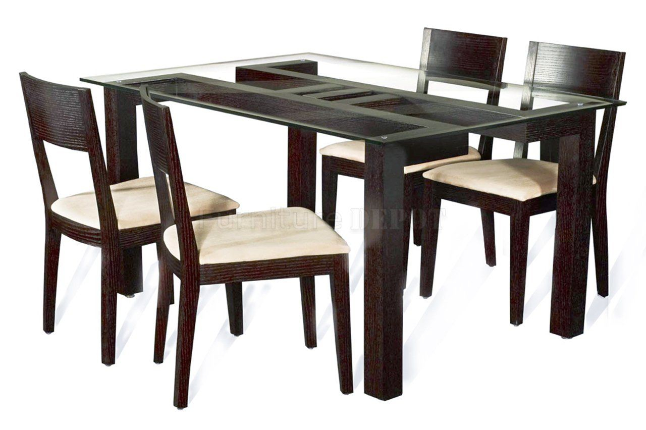 Dining Table With Glass Wooden Dining Table Set With Glass with regard to proportions 1280 X 852