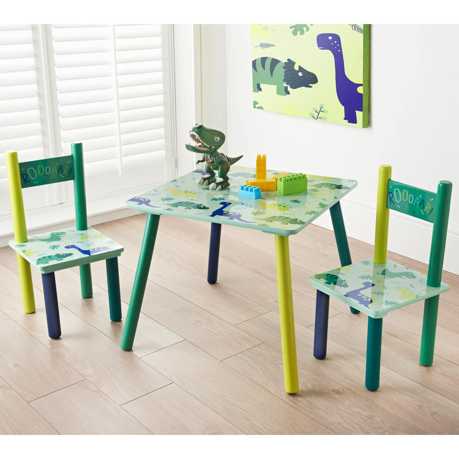 Dinosaur Kids Table Chairs with measurements 1500 X 1500