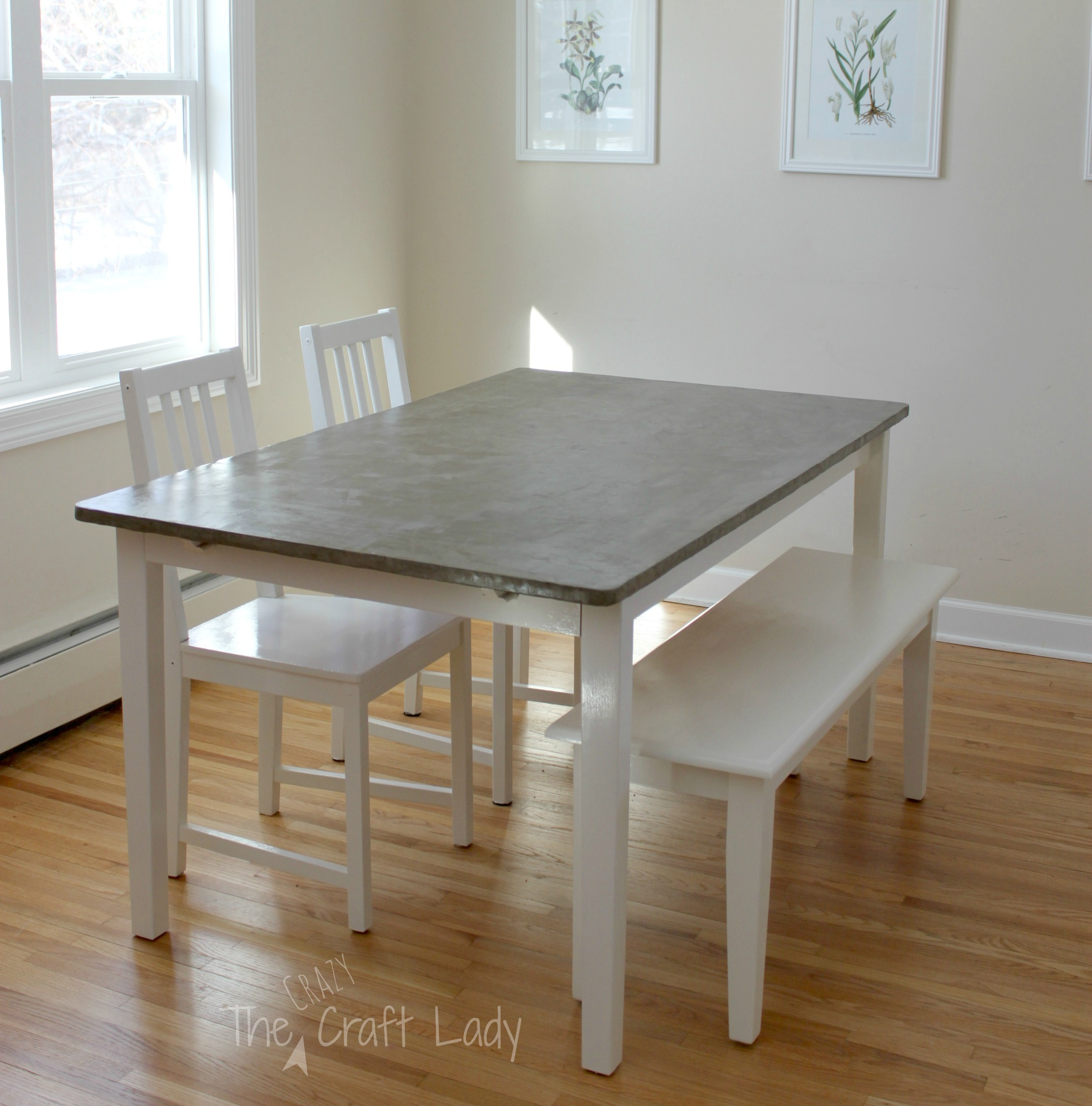 Diy Concrete Dining Table Top And Dining Set Makeover The regarding size 2212 X 2240