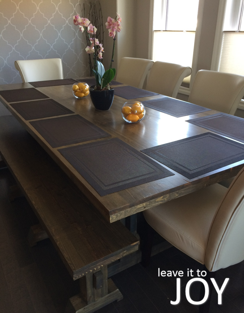 Diy Farmhouse Dining Room Table For 200 Cad Leave It To Joy with regard to size 844 X 1081