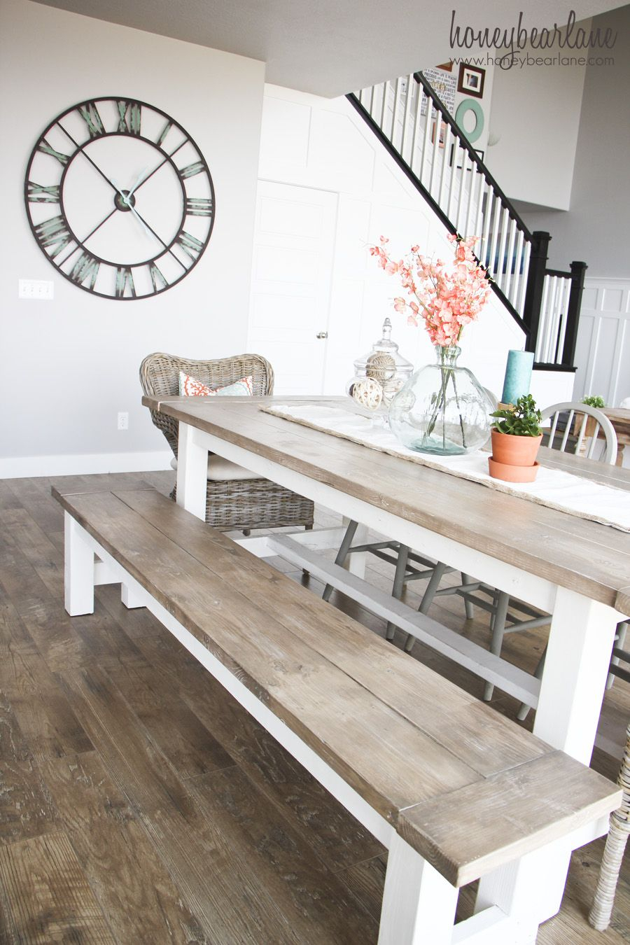 Diy Farmhouse Table And Bench Furnitures Diy Farmhouse with regard to dimensions 900 X 1350