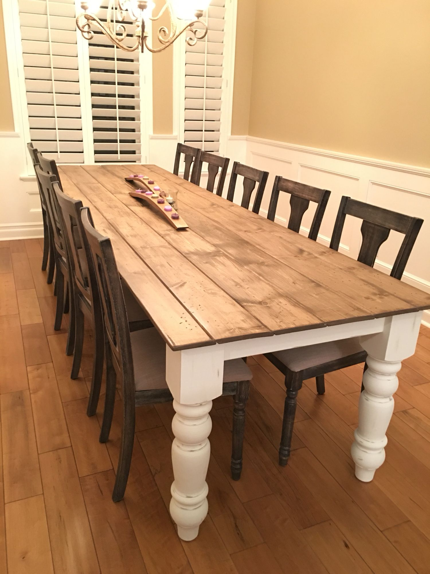 Diy Farmhouse Table My Husband Made My 10 Foot 8 Inch with regard to proportions 1500 X 2000