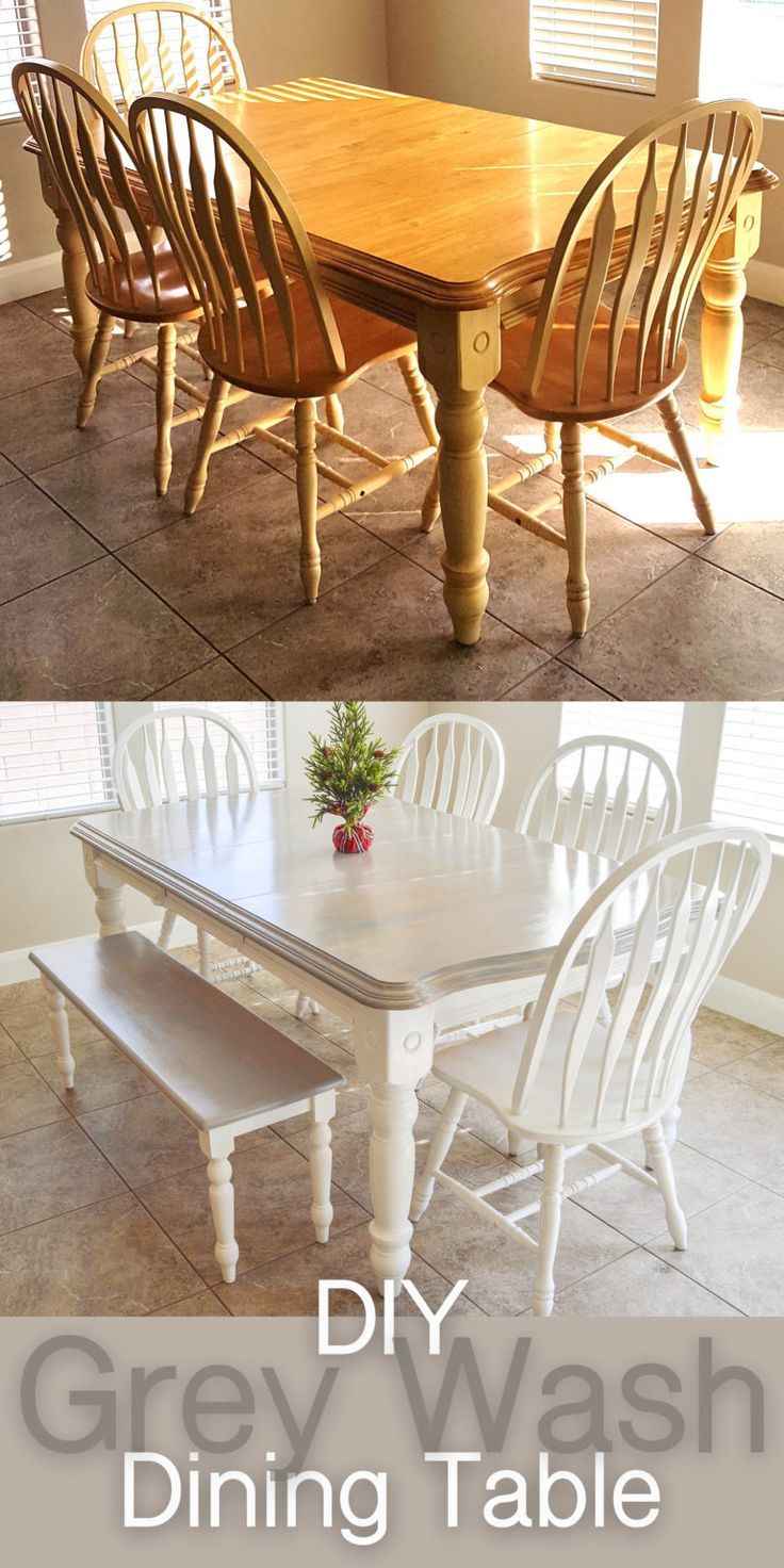 Diy Grey Paint Wash Dining Table Chairs Dining Table intended for sizing 736 X 1472