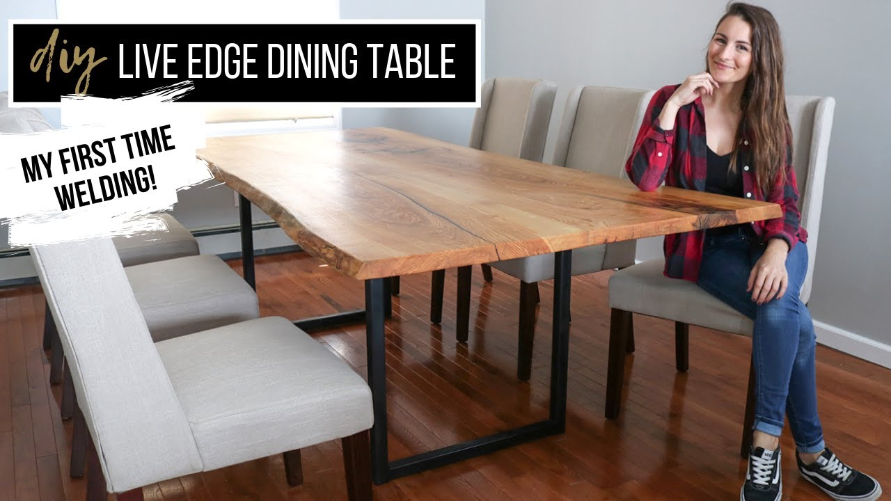 Diy Live Edge Dining Table With Metal Legs My First Time Welding within measurements 1280 X 720