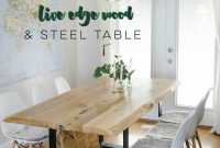 Diy Live Edge Table With Steel Base Diy Dining Table pertaining to size 750 X 1068