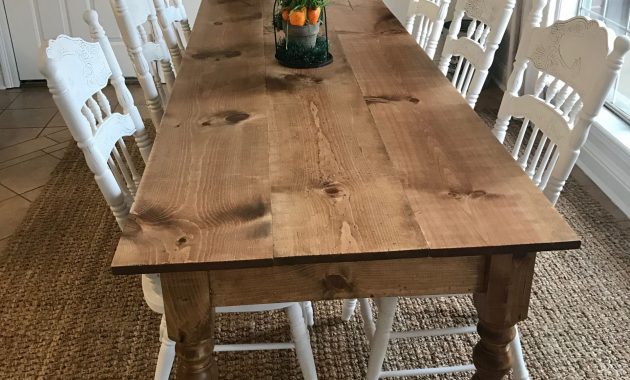 Diy Long Skinny Farmhouse Table 8ft Long 34 Wide 35 regarding measurements 3024 X 4032