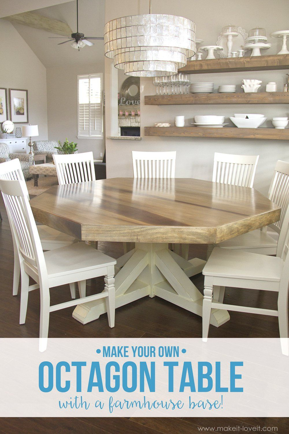 Diy Octagon Dining Room Tablewith A Farmhouse Base Diy with proportions 1000 X 1500