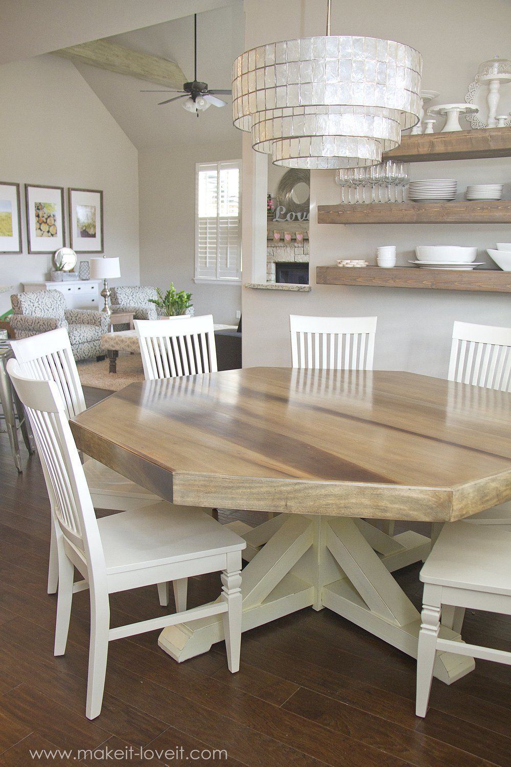 Diy Octagon Dining Room Tablewith A Farmhouse Base throughout size 1000 X 1500