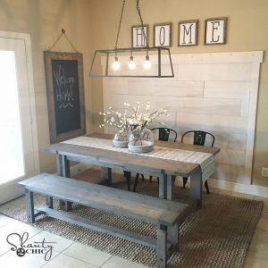 Diy Plank Wall Farmhouse Dining Room Table Dining Room with regard to dimensions 1000 X 1000